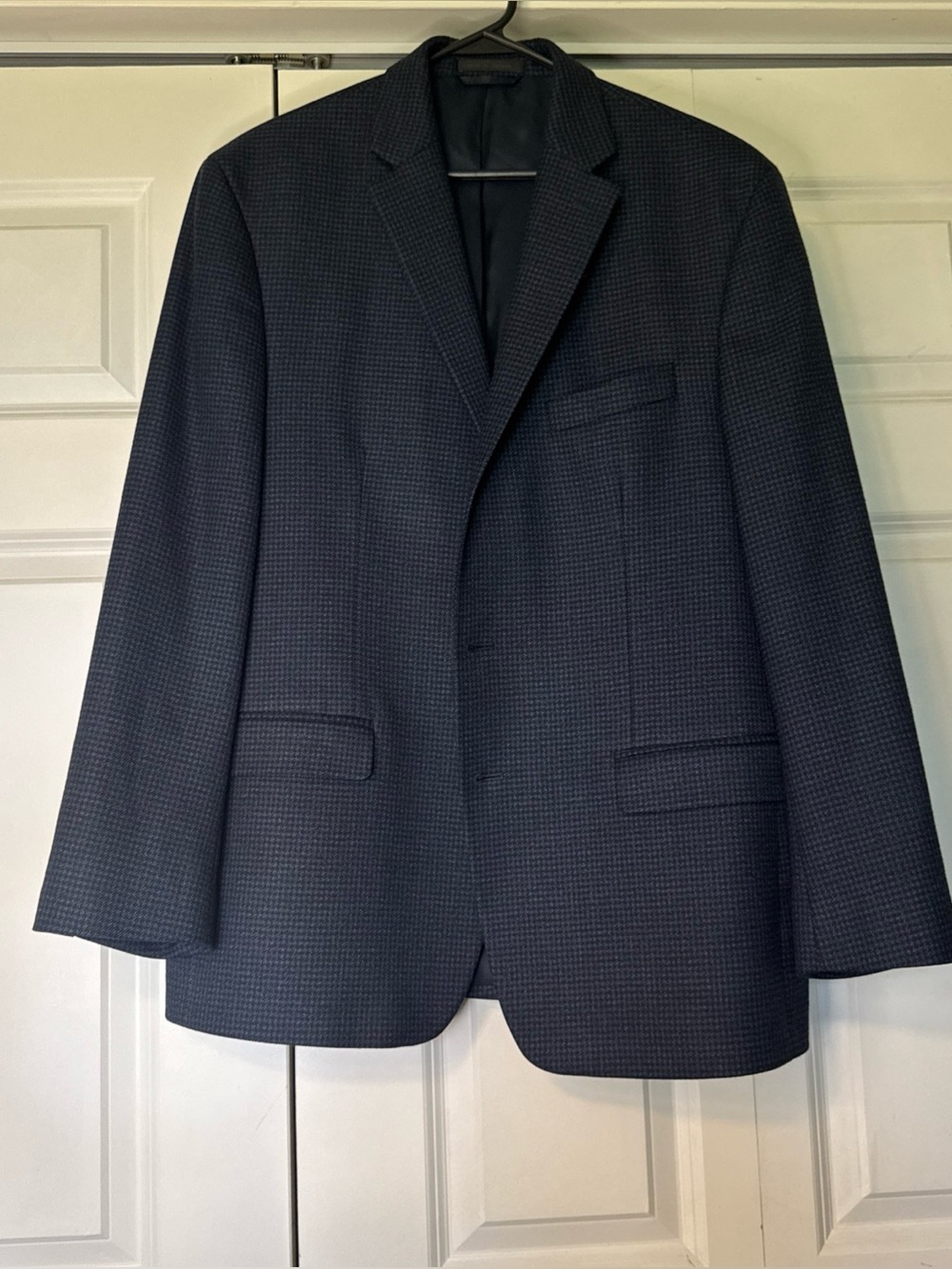 Lauren Ralph Lauren Men’s 44R Blue Gray Houndstooth Sport Coat Blazer Stretch